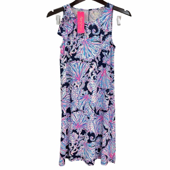 Lilly Pulitzer Dress Luella Deep Sea Navy Blue XS - Picture 11 of 11